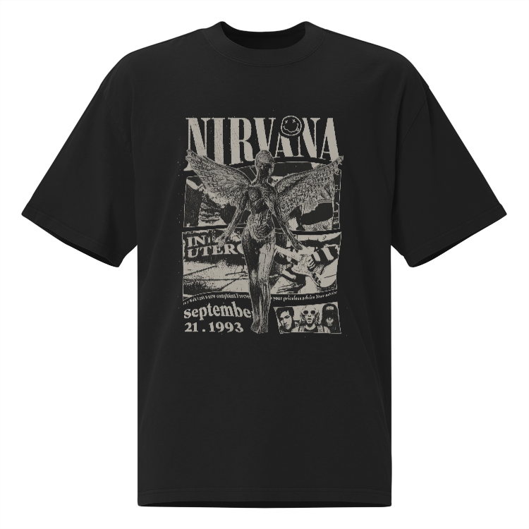 Nirvanas soft black oversized T-shirt