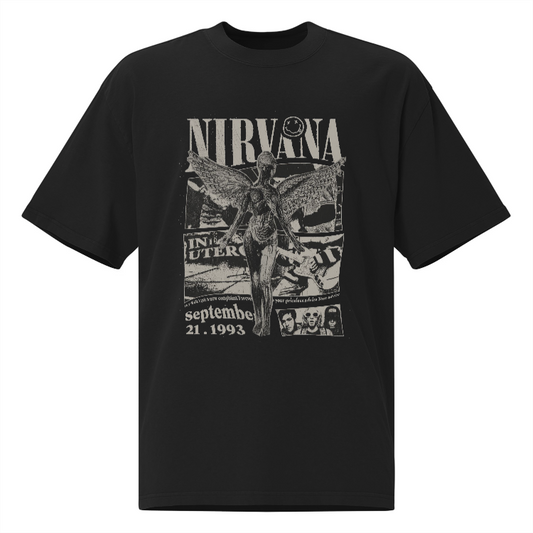 Nirvanas soft black oversized T-shirt